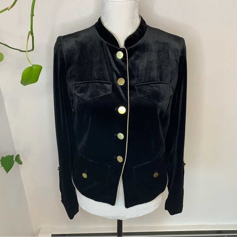 Who What Wear Black Velvet Jacket/Blazer Size S - Picture 3 of 10